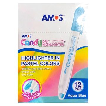 AMOS 阿摩司 Candy 果凍螢光筆  馬卡藍  12支