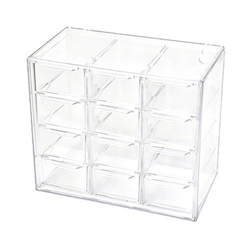 12宮格 全透明抽屜收納盒  透明色  1個