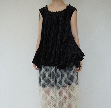 【月光來了麼】古典復古風/手工可調節絲絨上衣