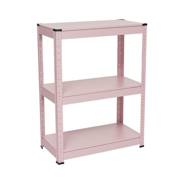 樂嫚妮 落地三層角鋼架收納置物架-60X30X80cm-4色Baby粉
