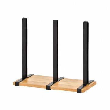 【H&R安室家】木紋質感桌上收納書架 雜誌架 MA28黑色