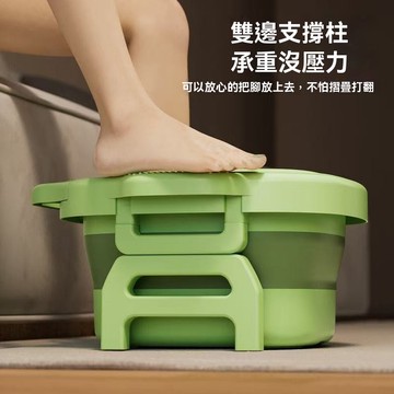 【全店免運 限時下殺】泡腳桶 可摺疊 家用 按摩 養生 足浴盆 帶蓋 保溫 洗腳盆 帶支架 便攜式 加厚