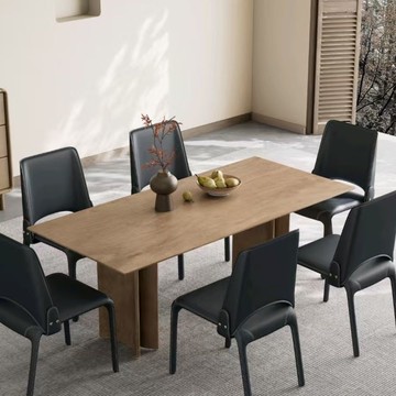 椅子 實木椅子 餐椅 辦公椅 真皮椅 免運 速發 開立發票 意式設計師餐桌椅極簡馬鞍皮餐椅家用現代簡約輕奢奶油風北歐椅子