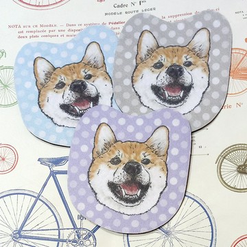 柴犬-大頭杯墊-不織布吸水杯墊~