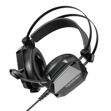 yesido頭戴式耳機有線跨境批發3.5mm接口電腦用電競線控耳機【宜家良品百貨】