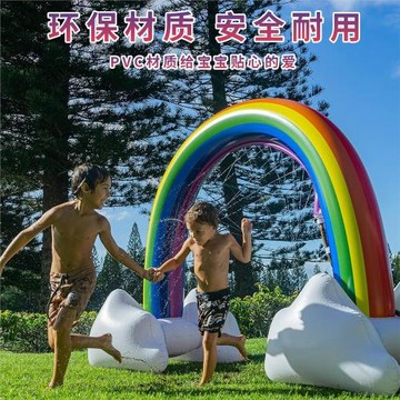 熱銷充氣噴水彩虹橋現貨供應夏季兒童戲水玩具戶外小孩戲水玩具