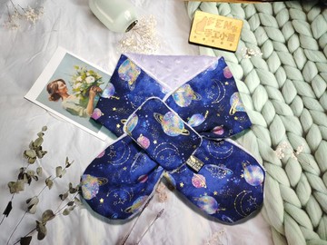 美國限量布紫藍燙金月亮與星球圍脖-不分年齡圍脖-圍巾-脖圍-短圍