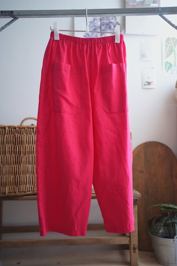 桃紅低檔直筒寬褲