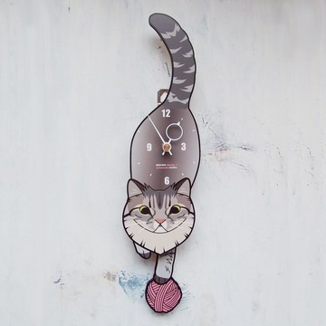 C-01 鯖虎(長毛) - 動物造型鐘擺鐘