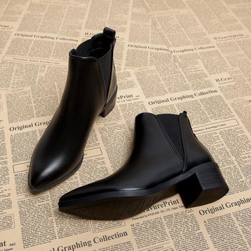 切爾西靴女2025新款歐貨爆款松緊口短靴子秋冬瘦瘦尖頭超火馬丁靴