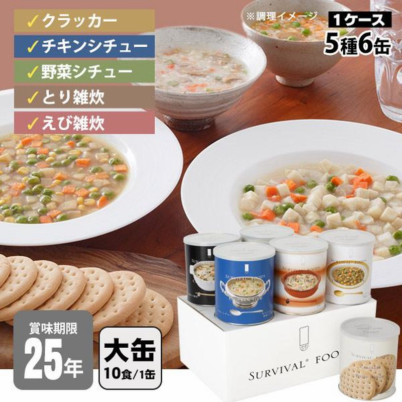 非常食セット サバイバルフーズ バラエティセット 大缶 6缶 約60食相当