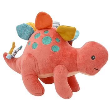 Mary Meyer 蜜兒 蹦蹦小恐龍 安撫玩偶 安全柔軟布料  17 x 25cm  蹦蹦小恐龍 橘紅色  1入