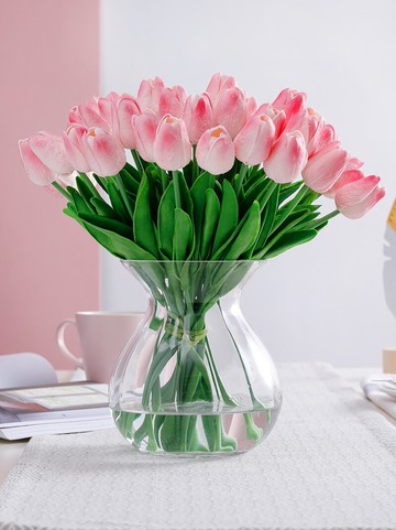 郁金香仿真花插花花瓶套裝家居假花裝飾干花束擺設客廳餐桌花擺件