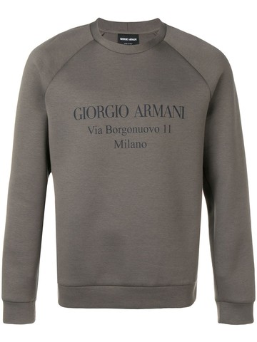Giorgio Armani - logo print sweatshirt - men - Cotton/Polyamide - 46 - Grey