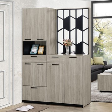 MUNA家居 威尼斯4.7X6.5尺屏風鞋櫃(全組)(9686) 140X38X197cm