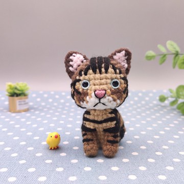 【現貨】 小小一隻 虎斑貓 純手工 鉤針編織娃娃