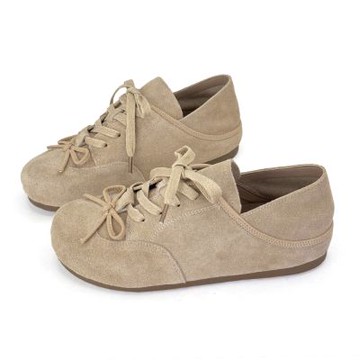 Robinlo 2WAY復古芭蕾蝴蝶結勃肯德訓休閒鞋 DUNCAN 奶茶棕/焦糖棕