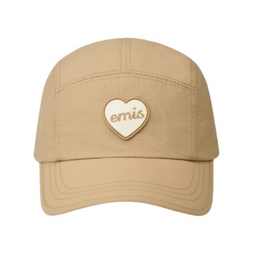韓國 emis HEART RUBBER PATCH CAMP CAP 韓製 愛心標誌尼龍工裝帽 米色BEIGE