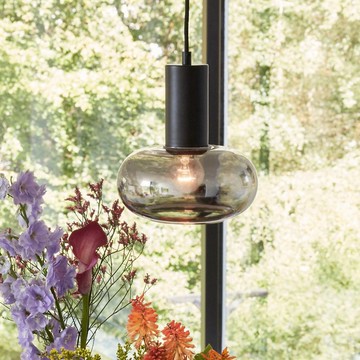 【Hübsch】－991112 簡約橢圓鏡面吊燈 餐桌燈