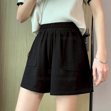 西裝短褲女外穿夏季闊腿高腰寬鬆A字休閑時尚大碼熱褲黑色顯瘦潮【步行者戶外生活館】