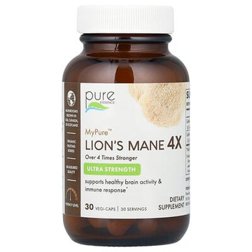 Pure Essence, MyPure™，猴頭菇 4X，特強型，30 粒素食膠囊