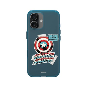 iPhone 17 Clear (相機按鈕) 夜幕藍 - 迪士尼-漫威 Marvel - 漫威系列 - 美國隊長 – 復古盾牌