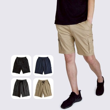 棉質抽繩工作短褲－四色可選