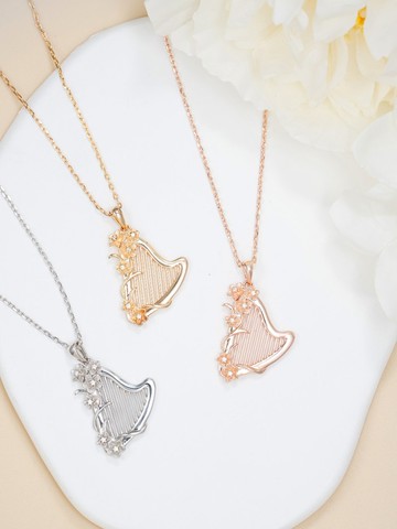 Harpy Studio 純銀 花花豎琴項鏈