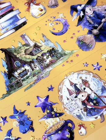 巫女蒙查查 PET 紙膠帶 貝殼光