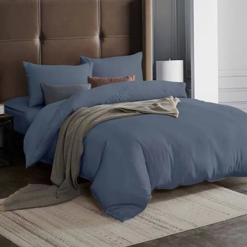 Prawear 巴麗維亞 50%天絲 雙人 素色 兩用被 床包組 - 瓦灰 親膚透氣 舒適好眠  1入