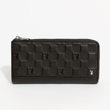 PLAYBOY - L拉長夾  Checkerboard系列 - 黑色