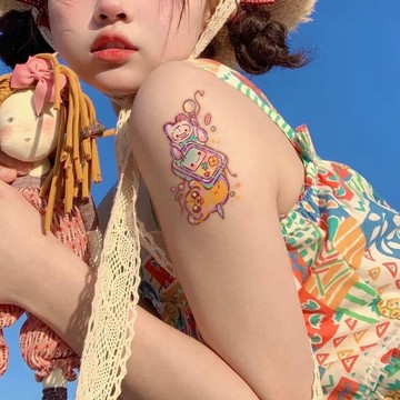 🔥臺灣熱賣⚡️愛漏持久彩色紋身貼套裝三麗鷗甜美卡通防水少女心持久紋身貼🎉
