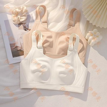 【臺灣出貨👙】內衣女薄款大胸顯小背心式固定杯大碼文胸日韓性感深V兔耳朵【伊娜美】
