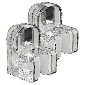 吸盤系列 透明波紋拖把架  2個  8.3 x 6.8 x 5.8cm  太空鋁