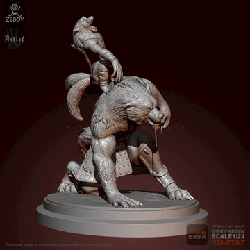 75MM YUFAN監制 狼人兄弟 樹脂兵人白模 TD-2157