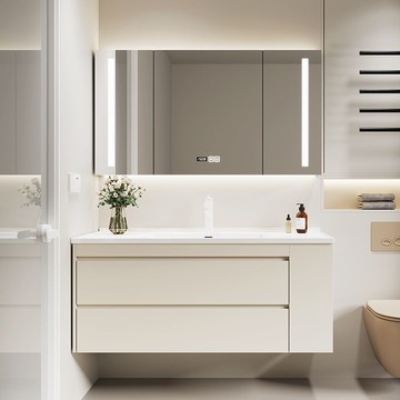 實木浴室柜組合一體陶瓷盆衛生間洗漱臺洗臉盆柜洗手盆柜組合 y8051