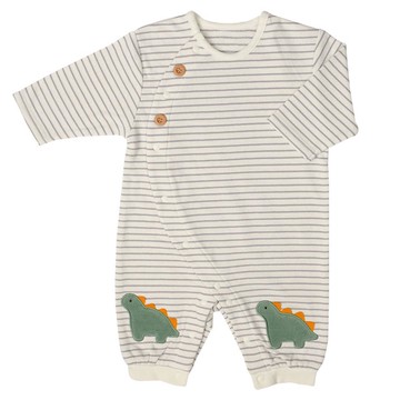 akachan honpo - 長袖兔裝-膝蓋補強-灰色