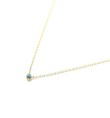 十一月生日石 K10 瑞士藍托帕石單鏈項鍊 ~Petela~ (K18 多變)