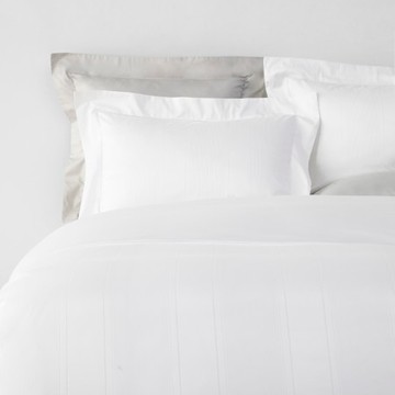 克萊歐緹花1000織埃及棉被套雙人 白