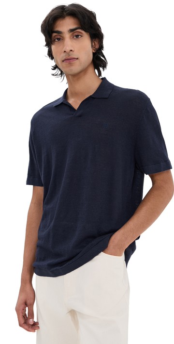 Les Deux Emmanuel Polo Knit Dark Navy S