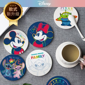 迪士尼Disney 彩虹米奇 軟式珪藻土杯墊 (2入組) 米妮/米奇/三眼怪/史迪奇【5ip8】