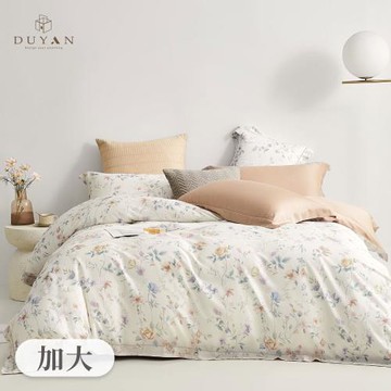 【DUYAN 竹漾】60支萊賽爾天絲四件式兩用被床包組 緋語花夢 台灣製(加大)