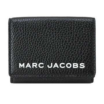 MARC JACOBS MJ THE BOLD 皮革壓印LOGO三折短夾-黑