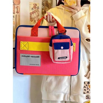 可愛卡通蘋果13寸平板ipad收納包2024年新款14寸女士筆記本電腦防摔保護通勤手提包高顏值