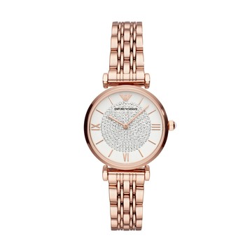 EMPORIO ARMANI經典風格黑鋼腕錶32mm(AR11244)