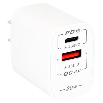 Dr.AV 聖岡科技 PD+QC 20W 雙孔極速快充充電器  白色  1個