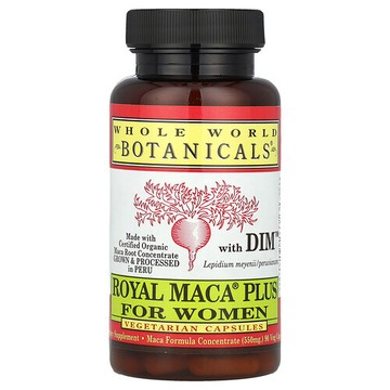Whole World Botanicals, 皇室瑪卡女士配方，含 DIM，900 毫克，90 粒素食膠囊（每粒膠囊 550 毫克）