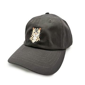 【森林動物系列】石虎布章休閒老帽(灰黑)