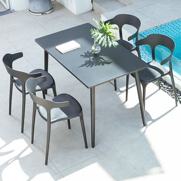 紫葉露臺桌椅室外花園露天戶外休閑餐廳庭院桌椅奶茶店外擺椅子