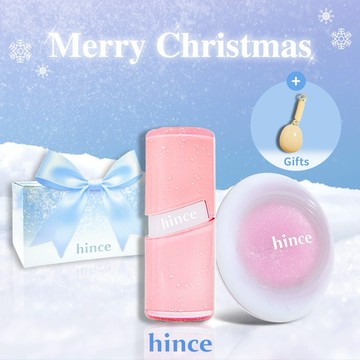 Holiday限定聖誕禮物✨【hince】聖誕快樂！冰透蜜糖唇頰膏+清新水感冰透唇釉+Dewy Ball化妝包+粉雪冬語禮盒(生日禮物/交換禮物/快速出貨/年末限定/新品上架)